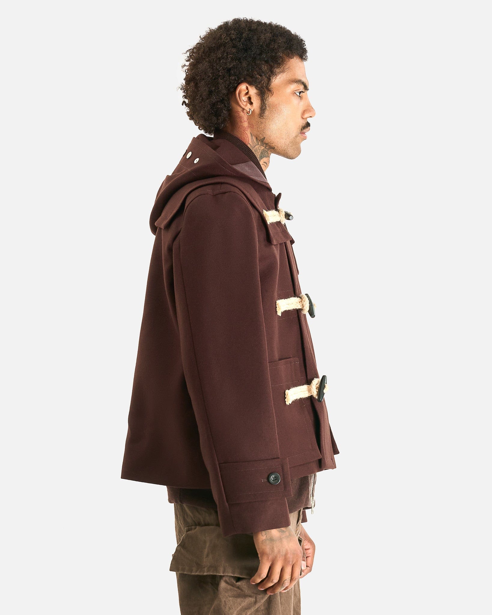 sacai Wool Melton Blouson Jacket - Brown