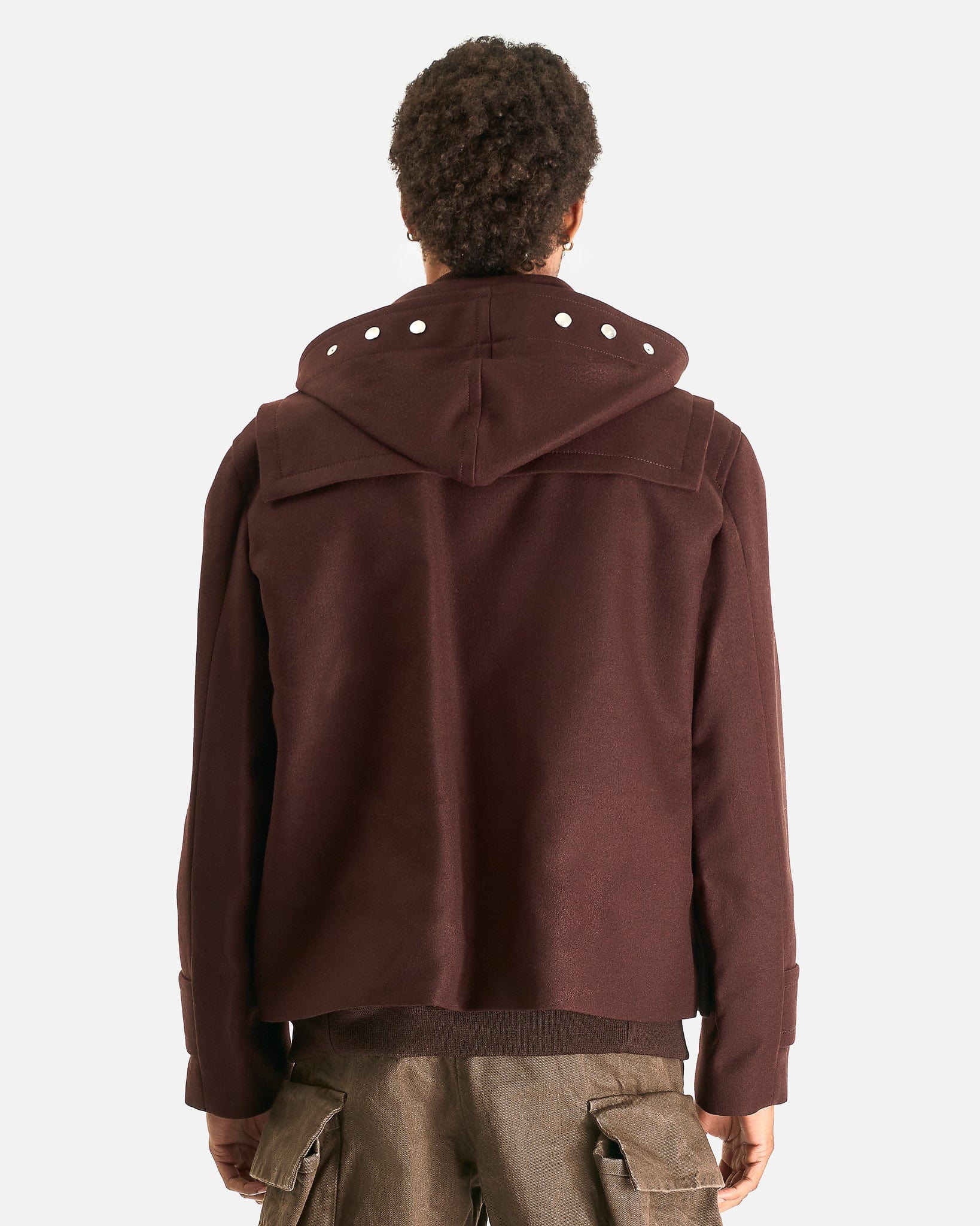 sacai Wool Melton Blouson Jacket - Brown