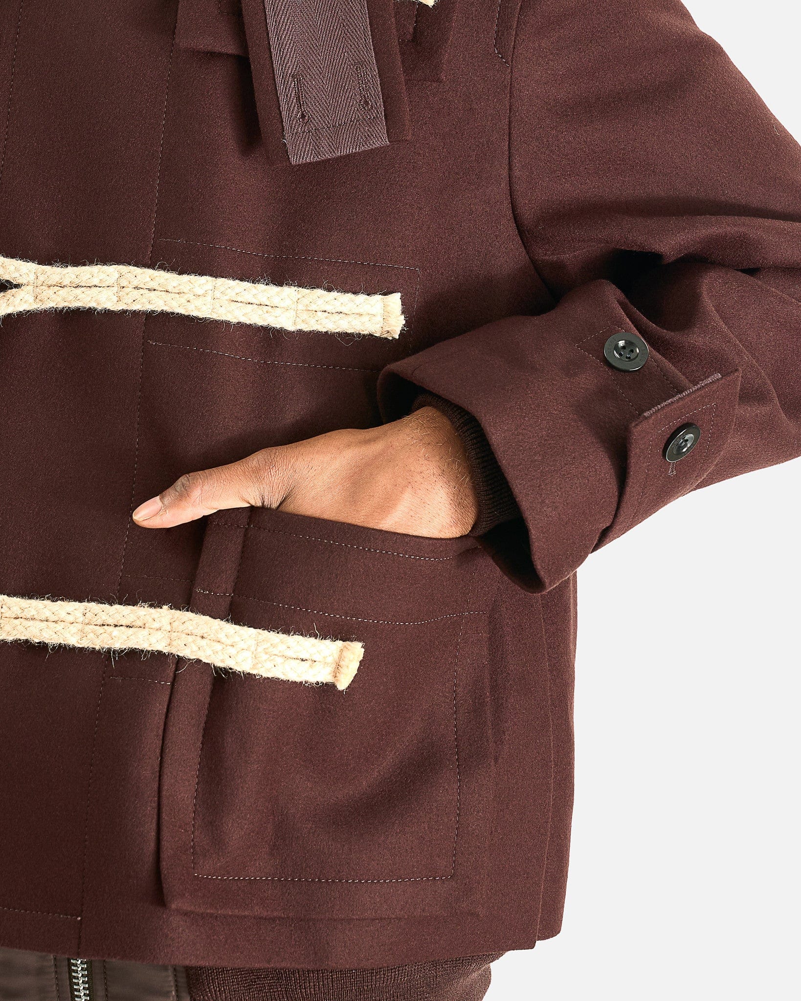 sacai Wool Melton Blouson Jacket - Brown