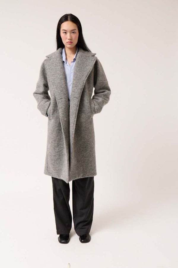 Colmillo de Morsa Wool Oversized Coat - Gray