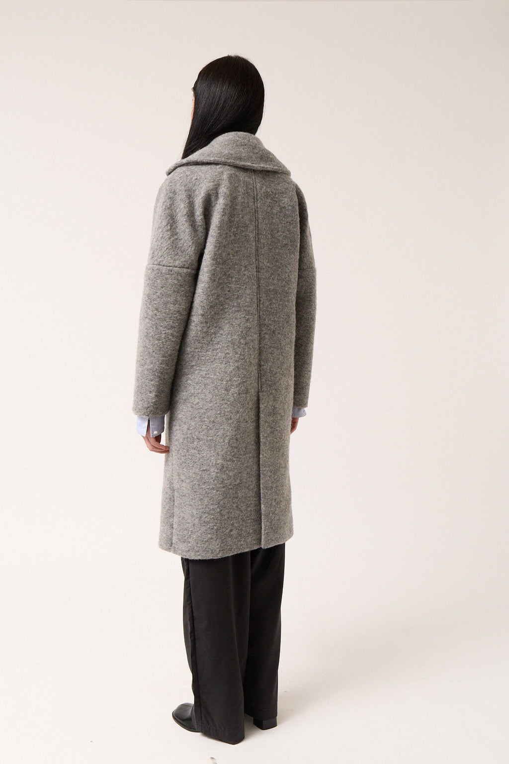 Colmillo de Morsa Wool Oversized Coat - Gray