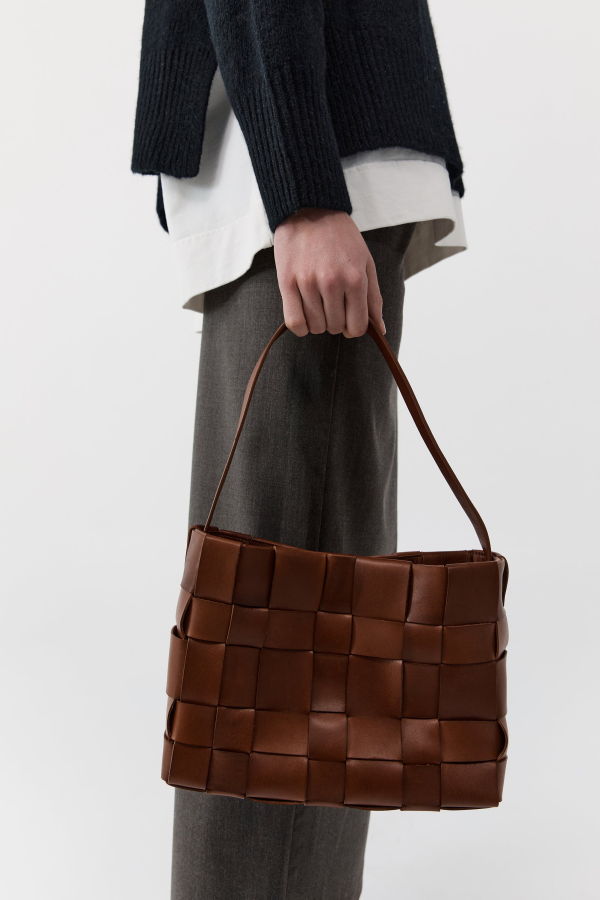 St. Agni Woven Mini Tote - Chestnut