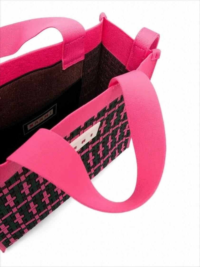 Marni Woven Rectangular Tote Bag - White