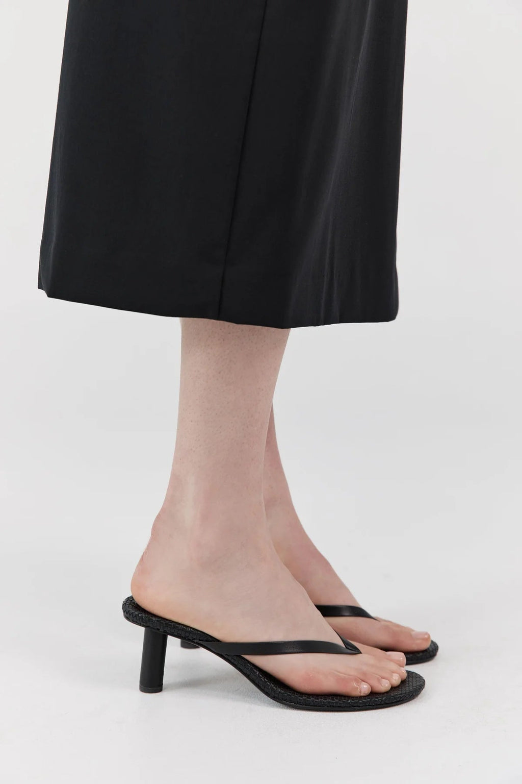 St. Agni Woven Thong Heel Sandals