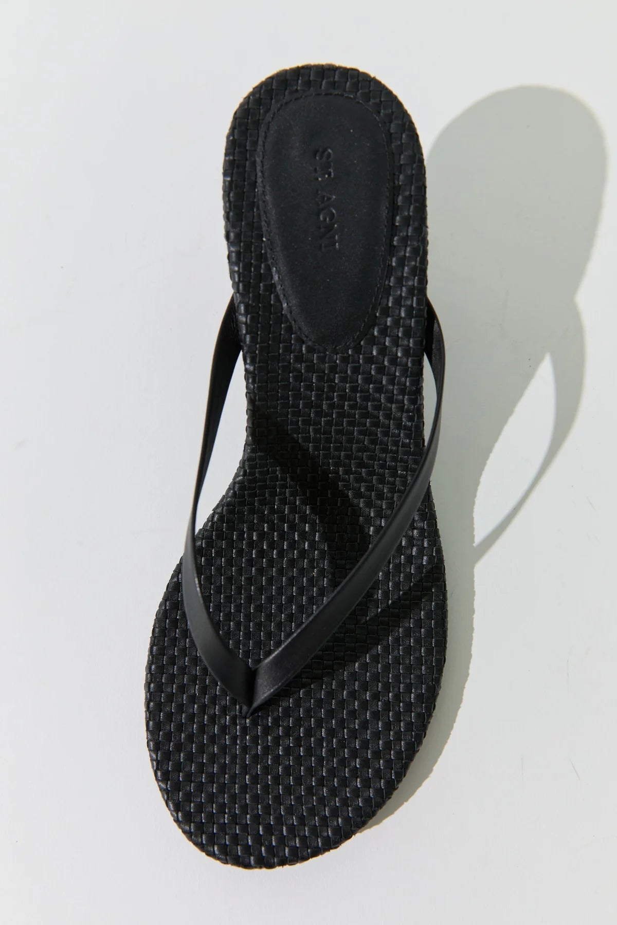 St. Agni Woven Thong Heel Sandals
