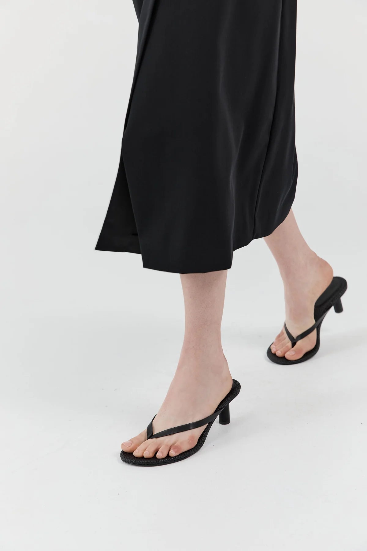 St. Agni Woven Thong Heel Sandals