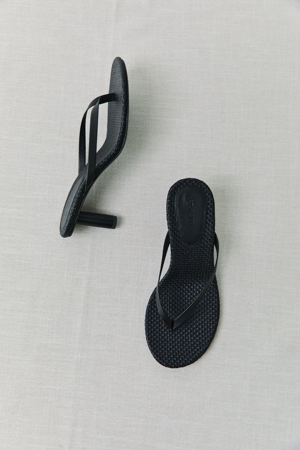 St. Agni Woven Thong Heel Sandals