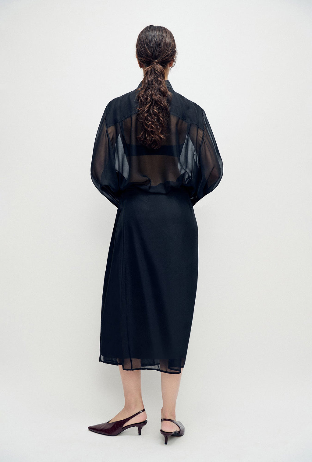Silk Laundry Wrap Skirt - Black