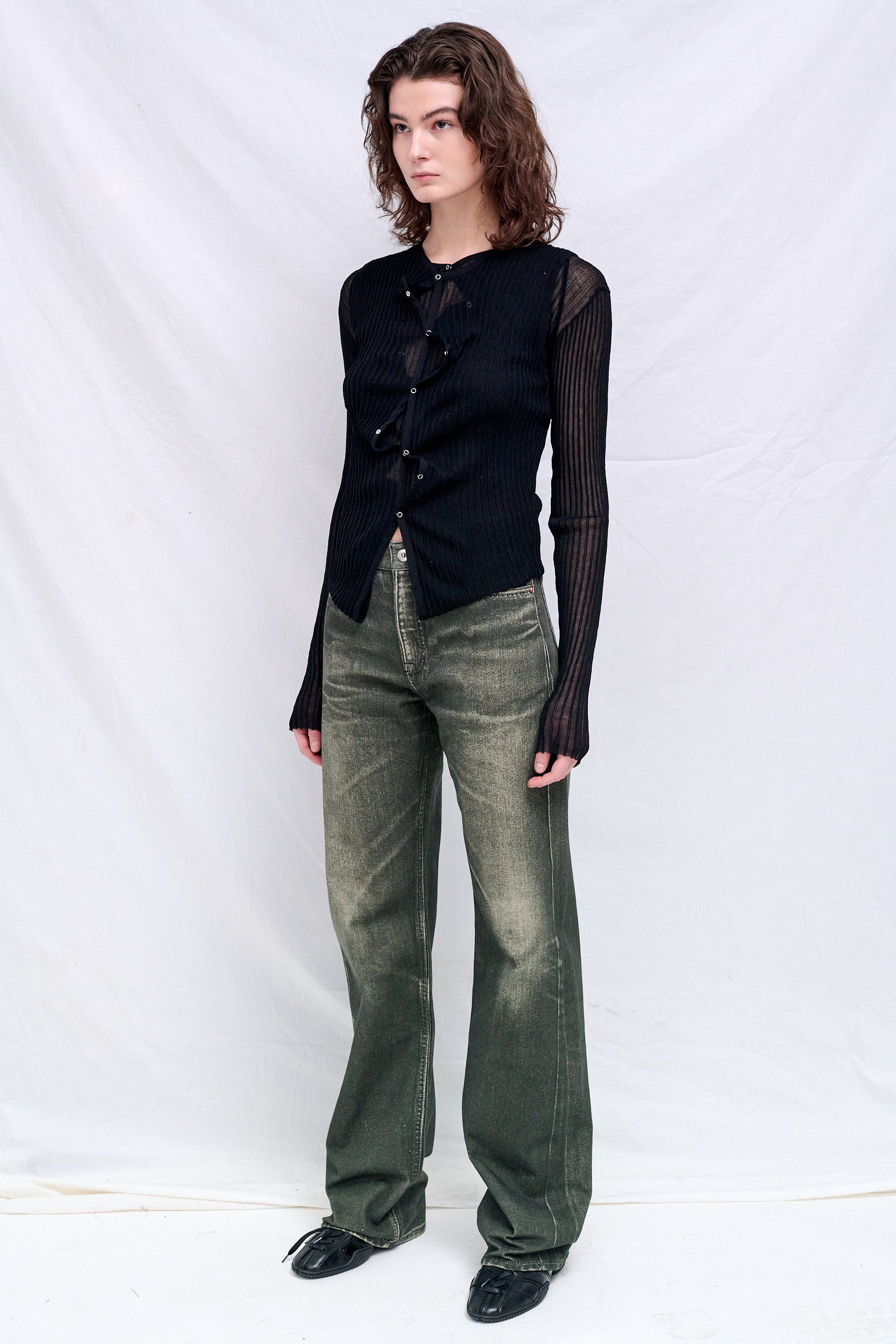 Wynn Hamlyn Black Double Up Rib Cardigan