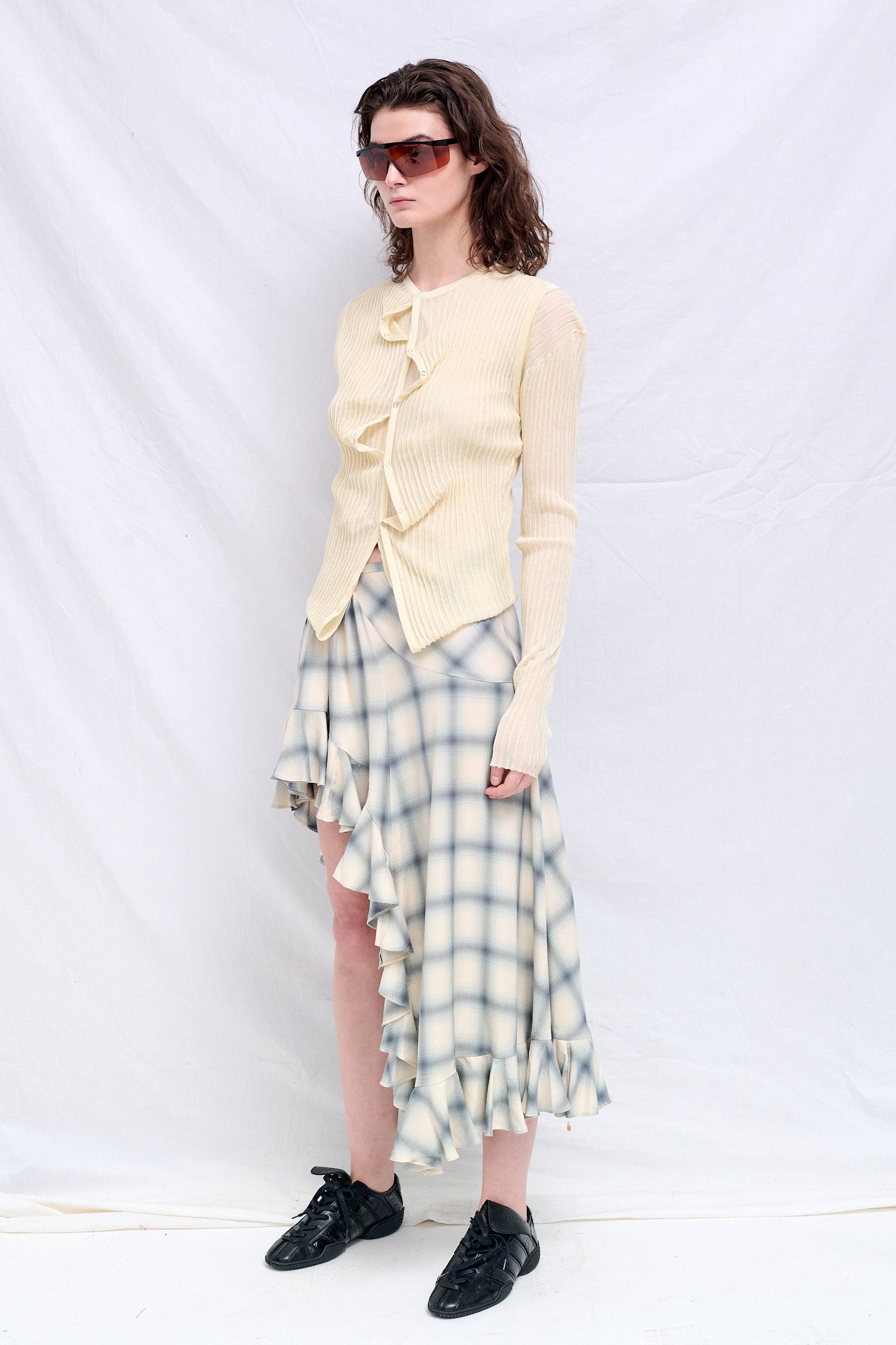 Wynn Hamlyn Ivory Double Up Rib Cardigan