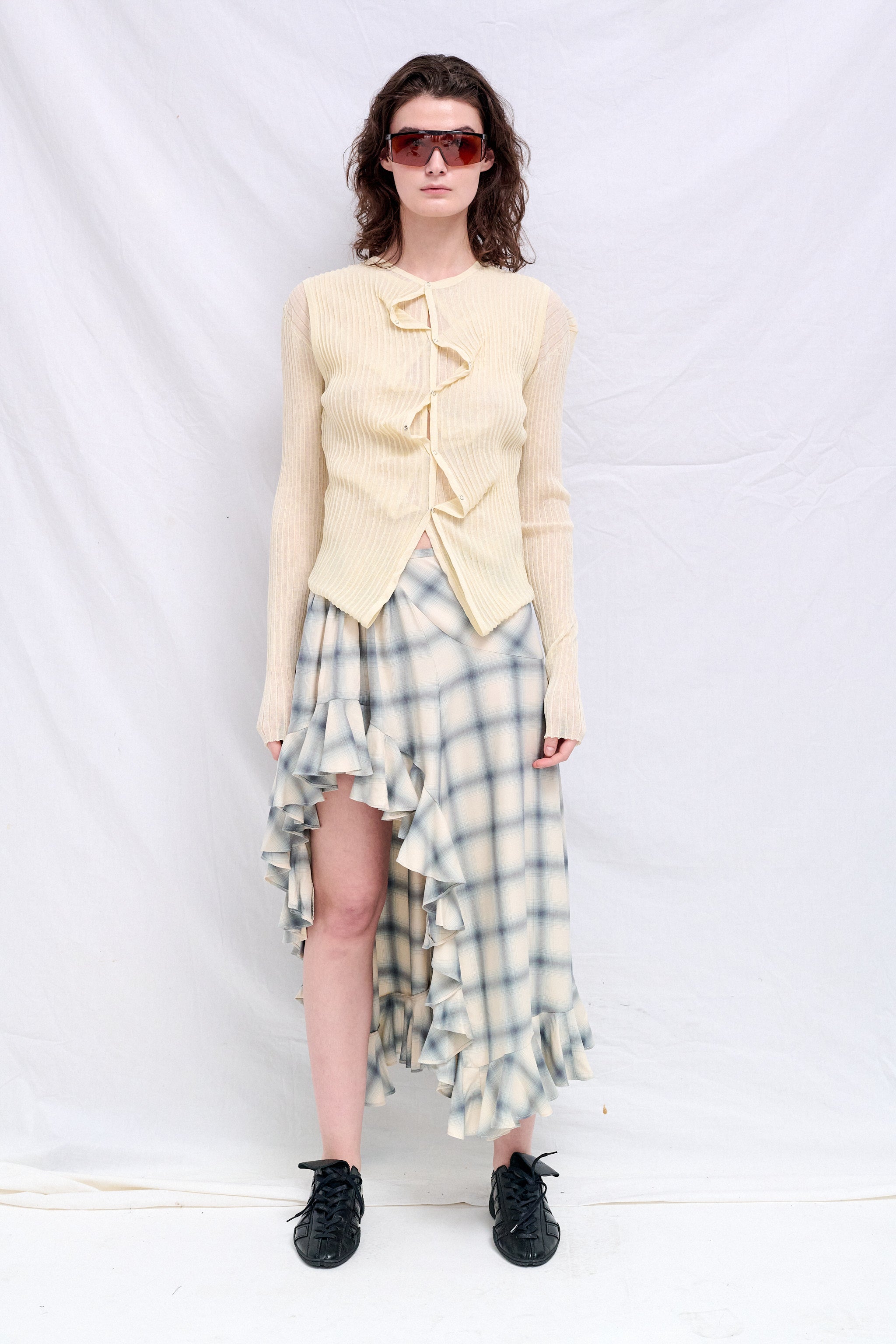 Wynn Hamlyn Ivory Double Up Rib Cardigan