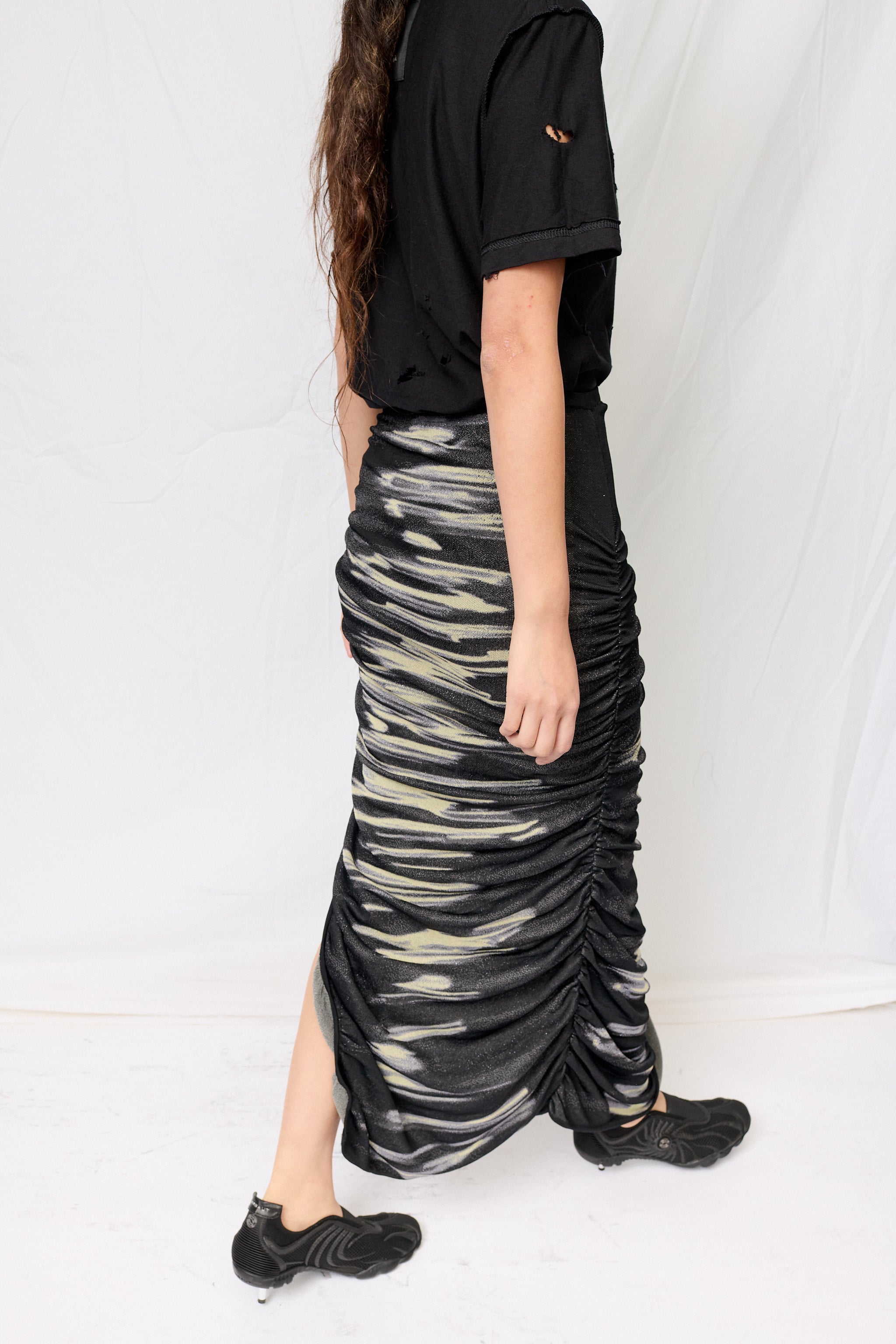 PH5 Yellow Sea Nile Lake Print Midi Skirt
