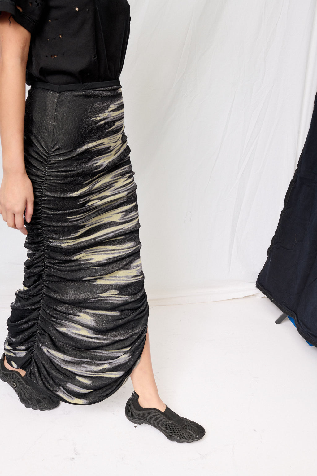 PH5 Yellow Sea Nile Lake Print Midi Skirt