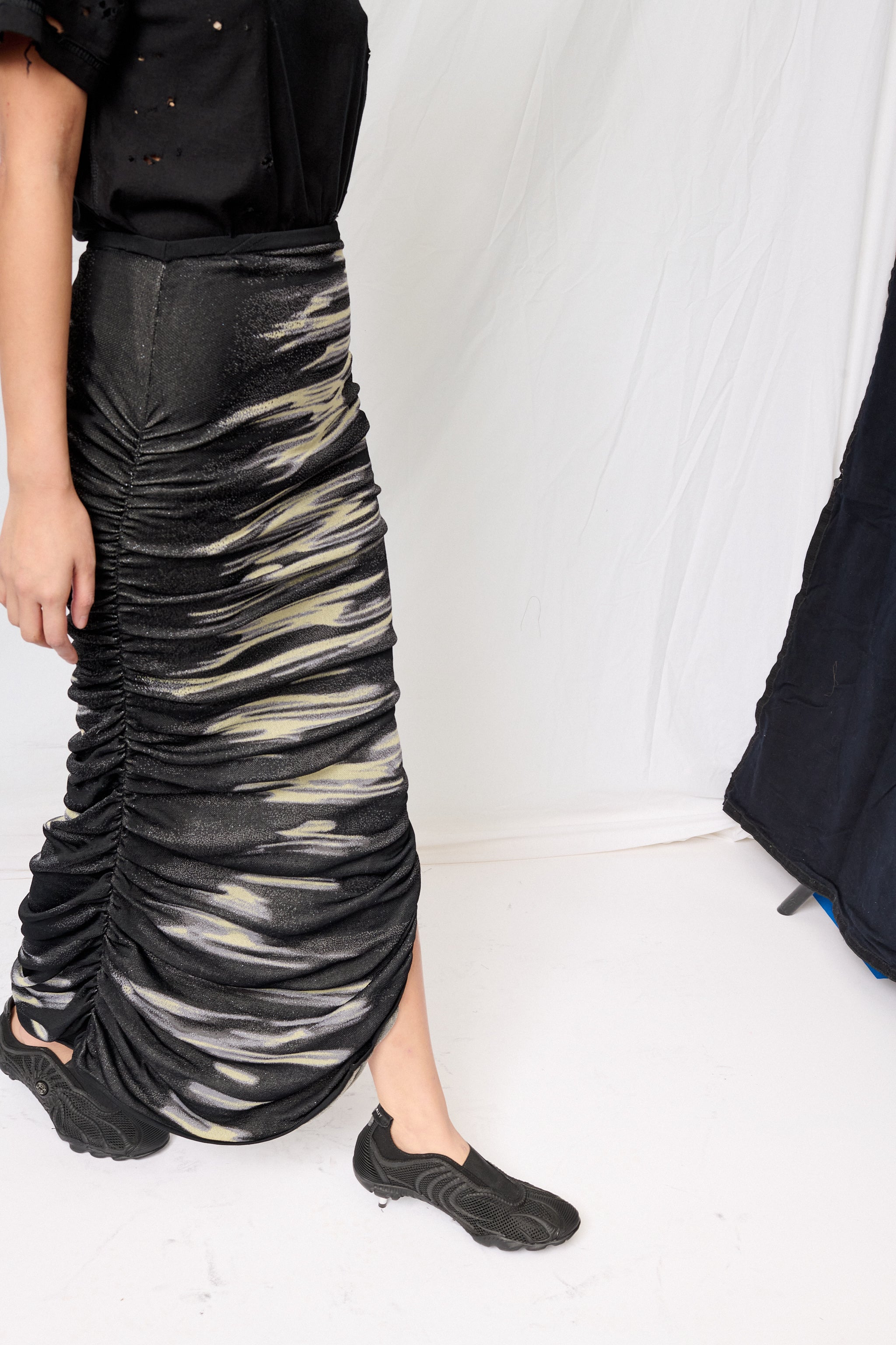 PH5 Yellow Sea Nile Lake Print Midi Skirt