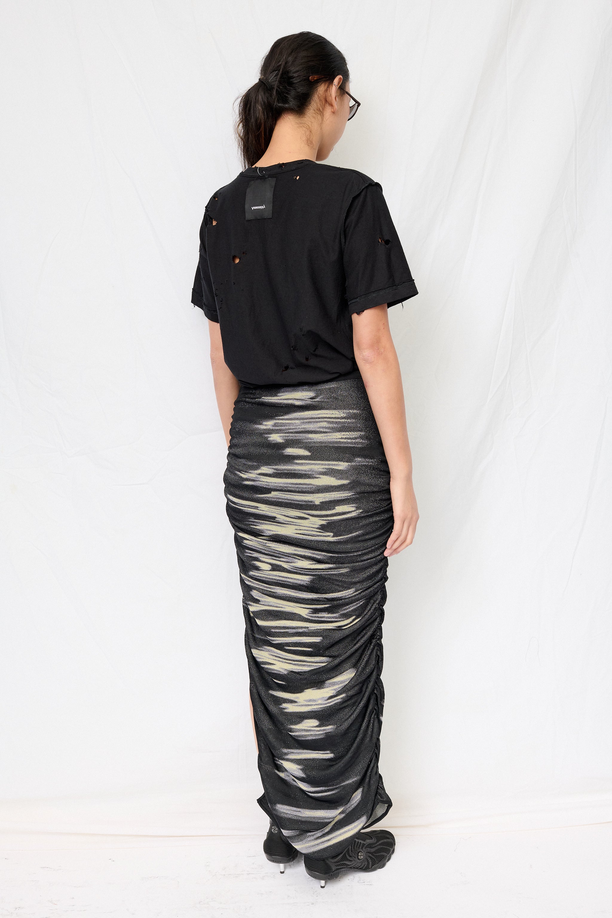 PH5 Yellow Sea Nile Lake Print Midi Skirt