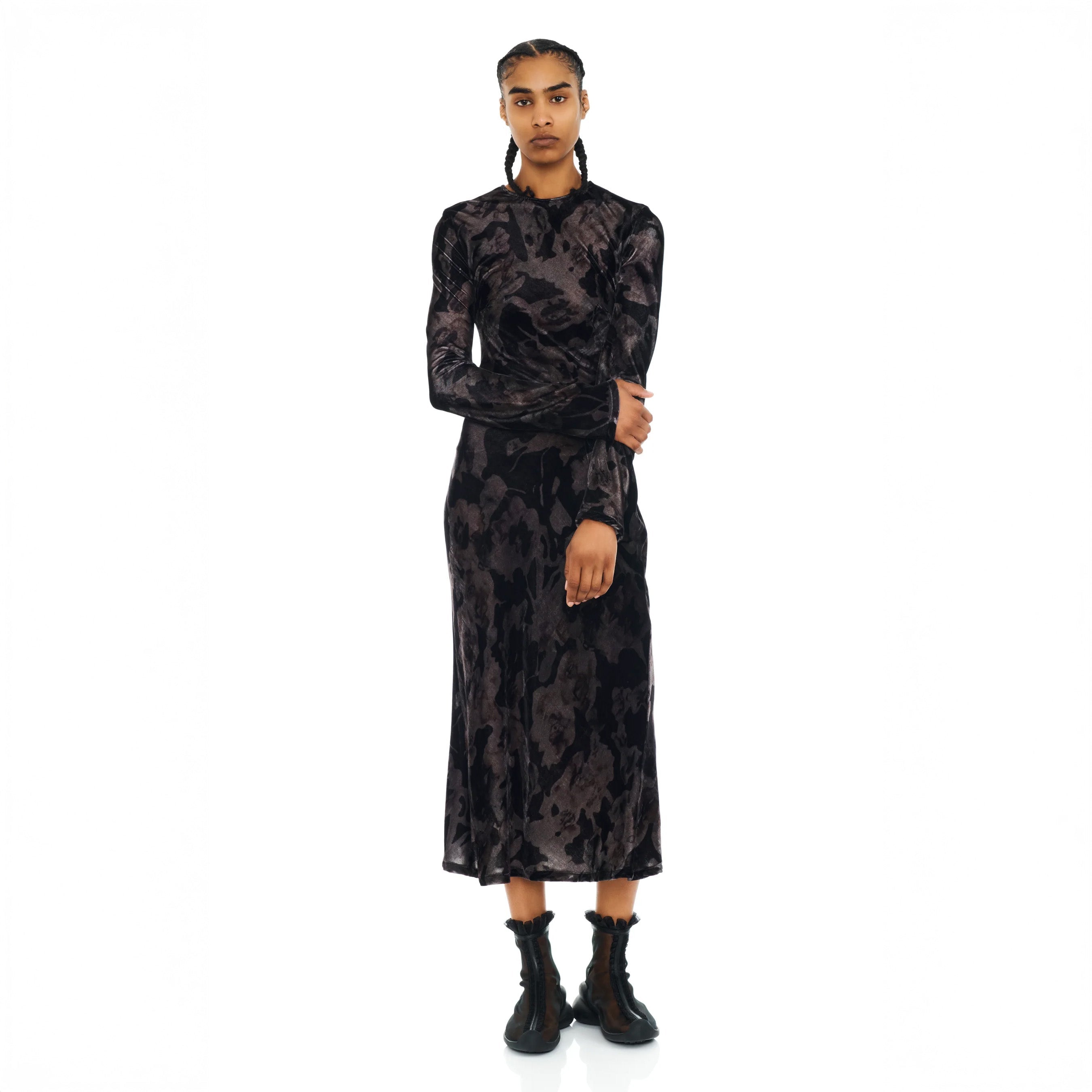 Collina Strada Yuri Dress - Black Watercolor Roses