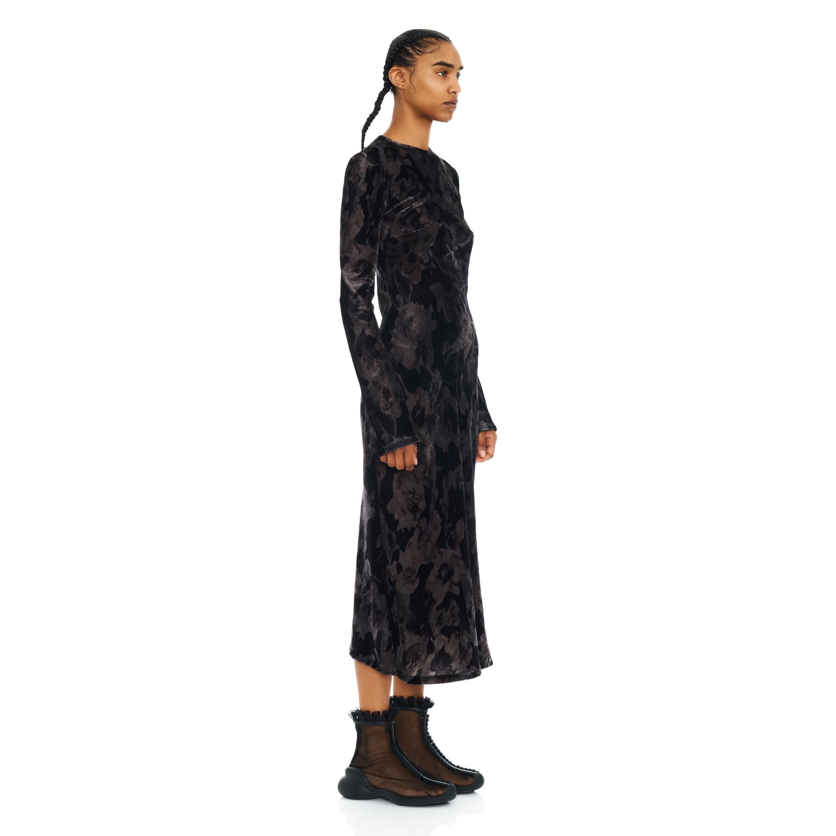 Collina Strada Yuri Dress - Black Watercolor Roses