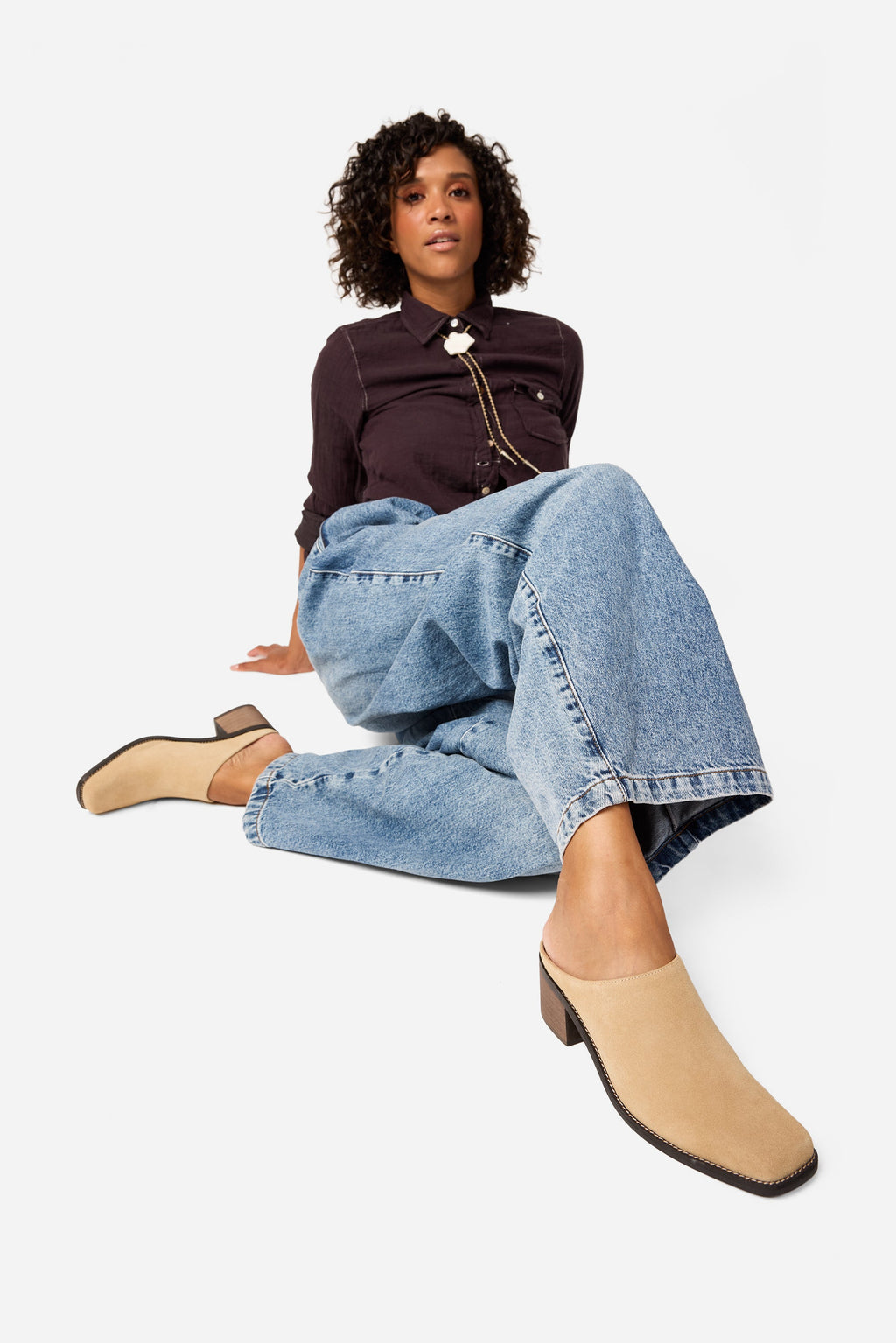 "INTENTIONALLY __________." Zelda Suede Heeled Mule