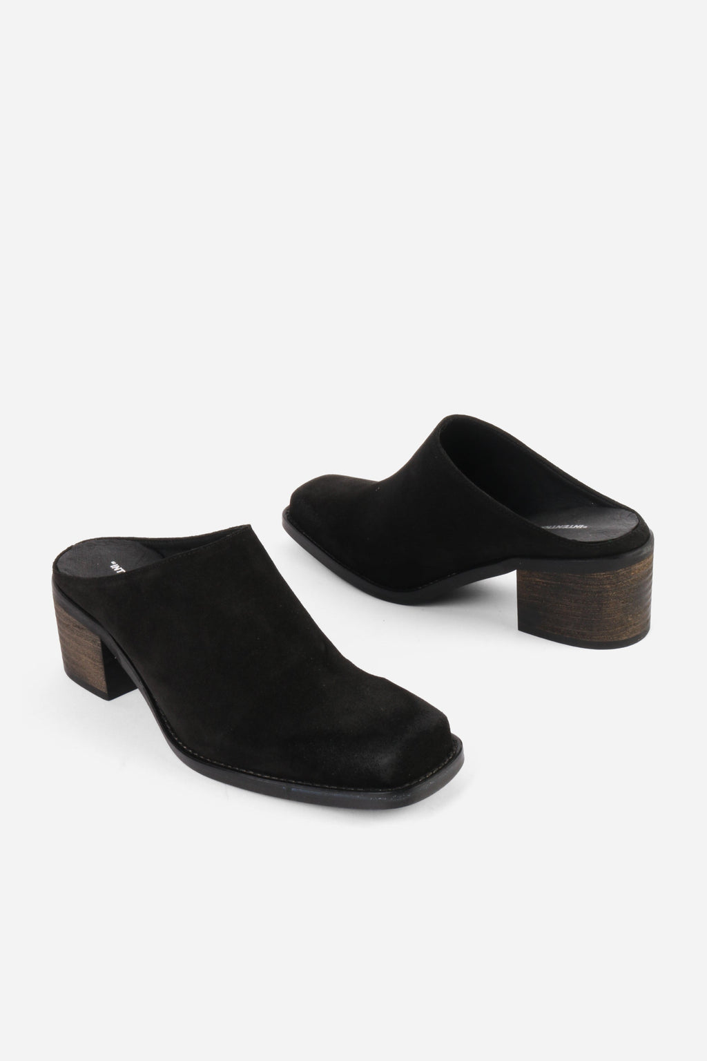 "INTENTIONALLY __________." Zelda Suede Heeled Mule