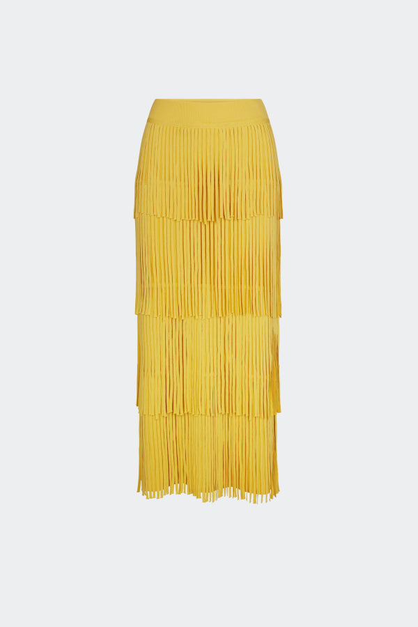 Simon Miller Za Za Knit Fringe Skirt - Butter