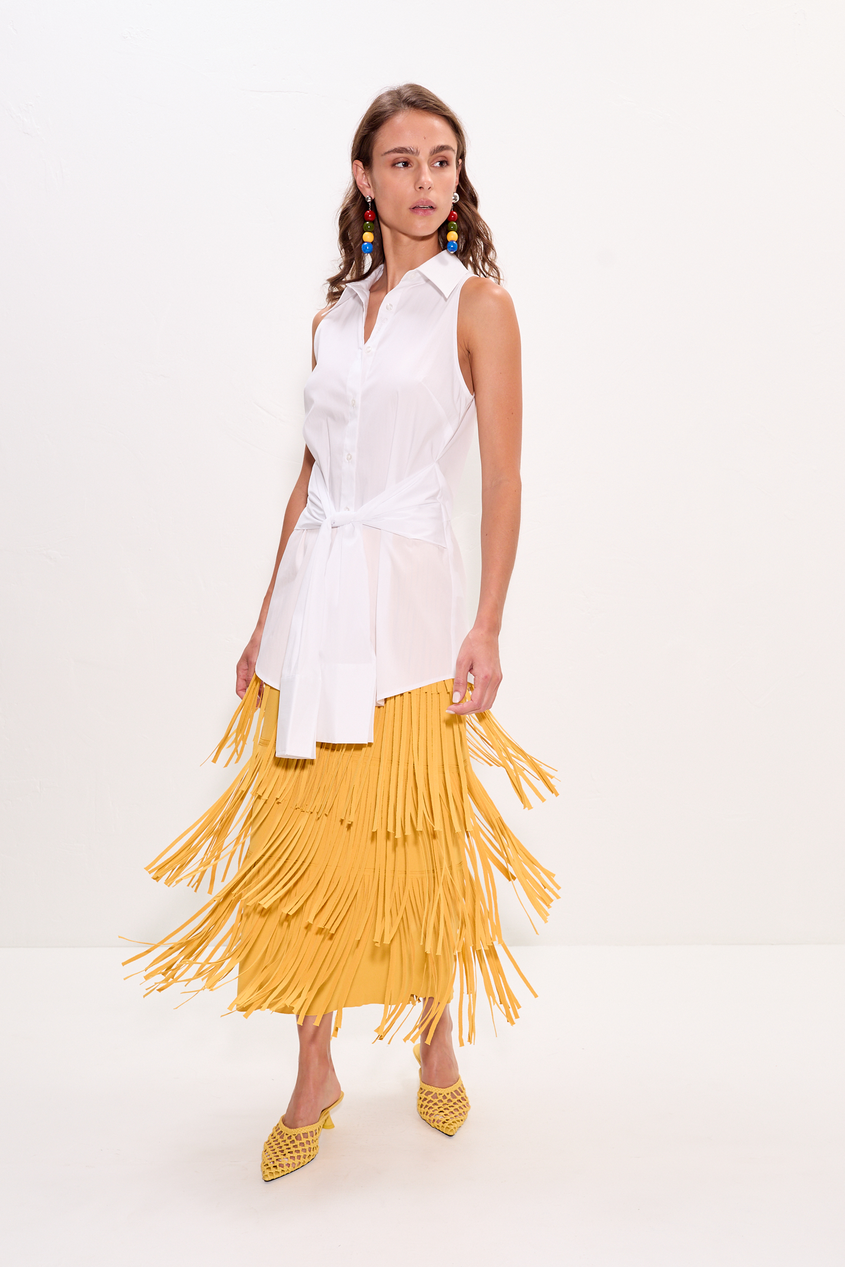 Simon Miller Za Za Knit Fringe Skirt - Butter