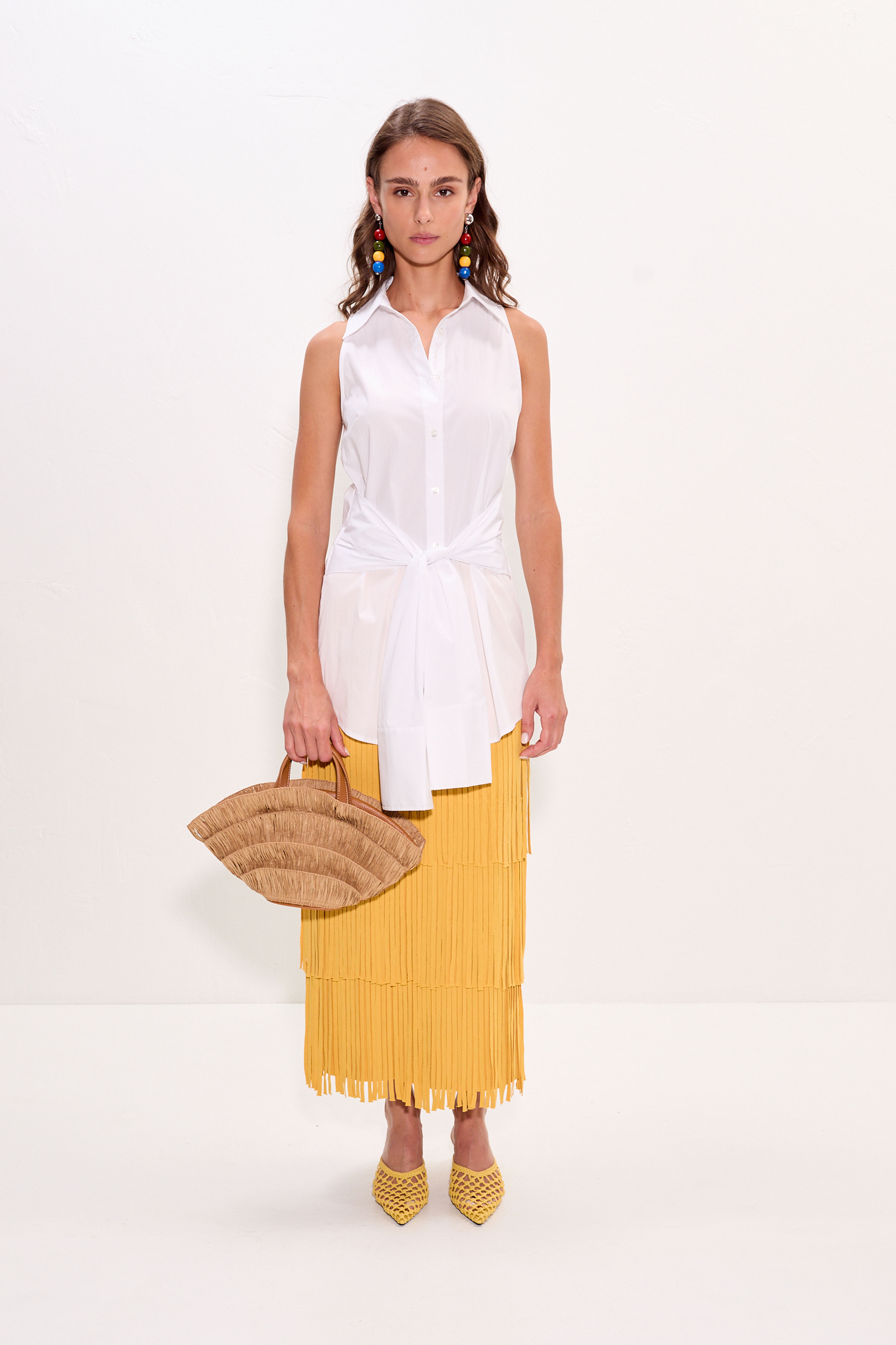 Simon Miller Za Za Knit Fringe Skirt - Butter