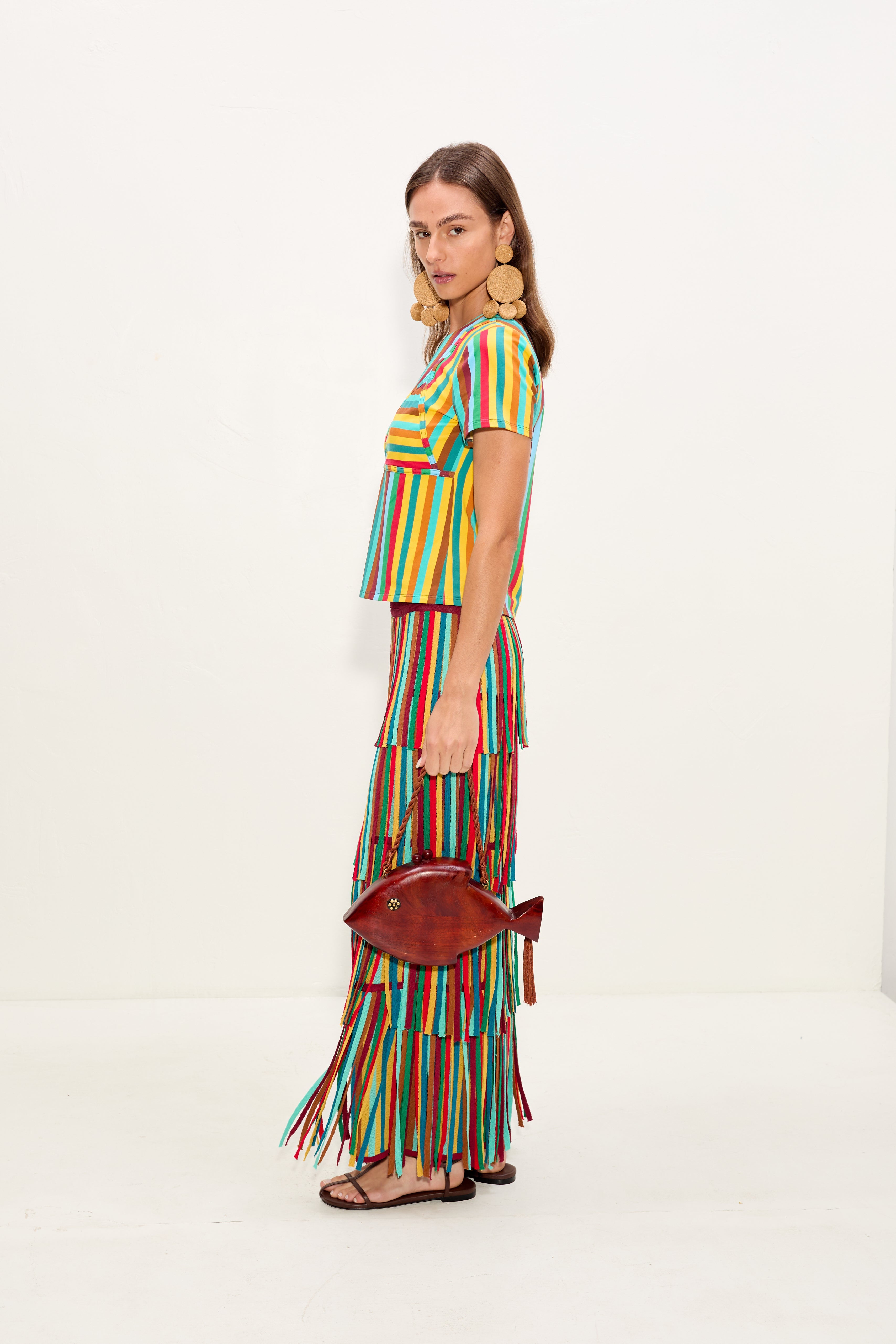 Simon Miller Za Za Knit Skirt - Vibrant Multi Stripe