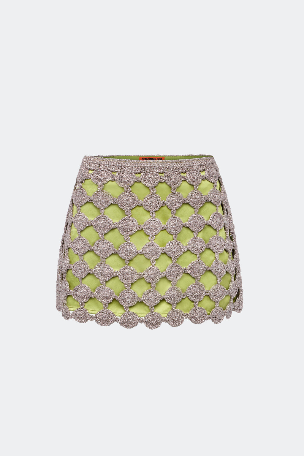 Simon Miller Zera Crochet Mini Skirt - Moss/Satellite Silver