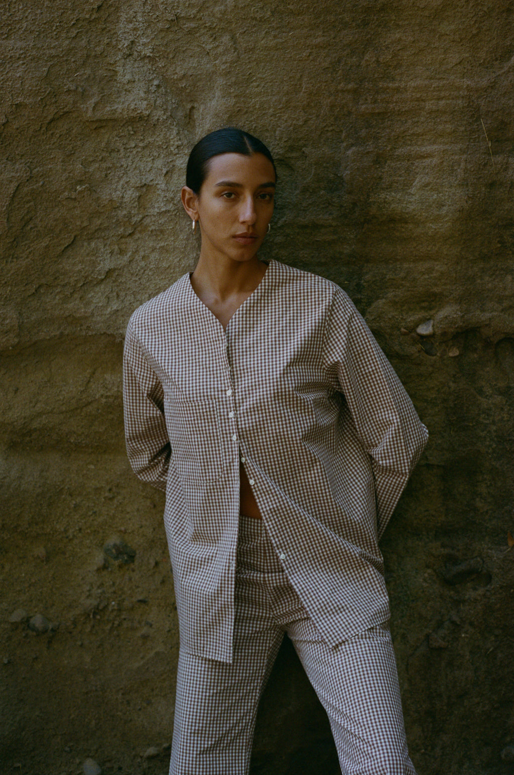 Zii Ropa Mari Shirt - Brown Gingham