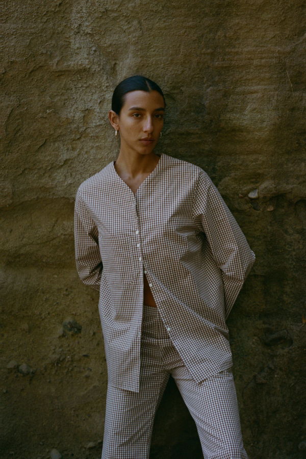 Zii Ropa Mari Shirt - Brown Gingham