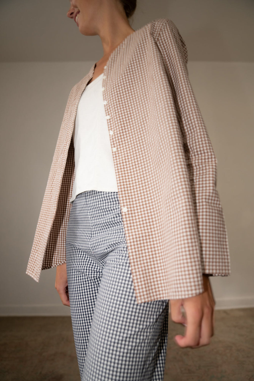 Zii Ropa Mari Shirt - Brown Gingham