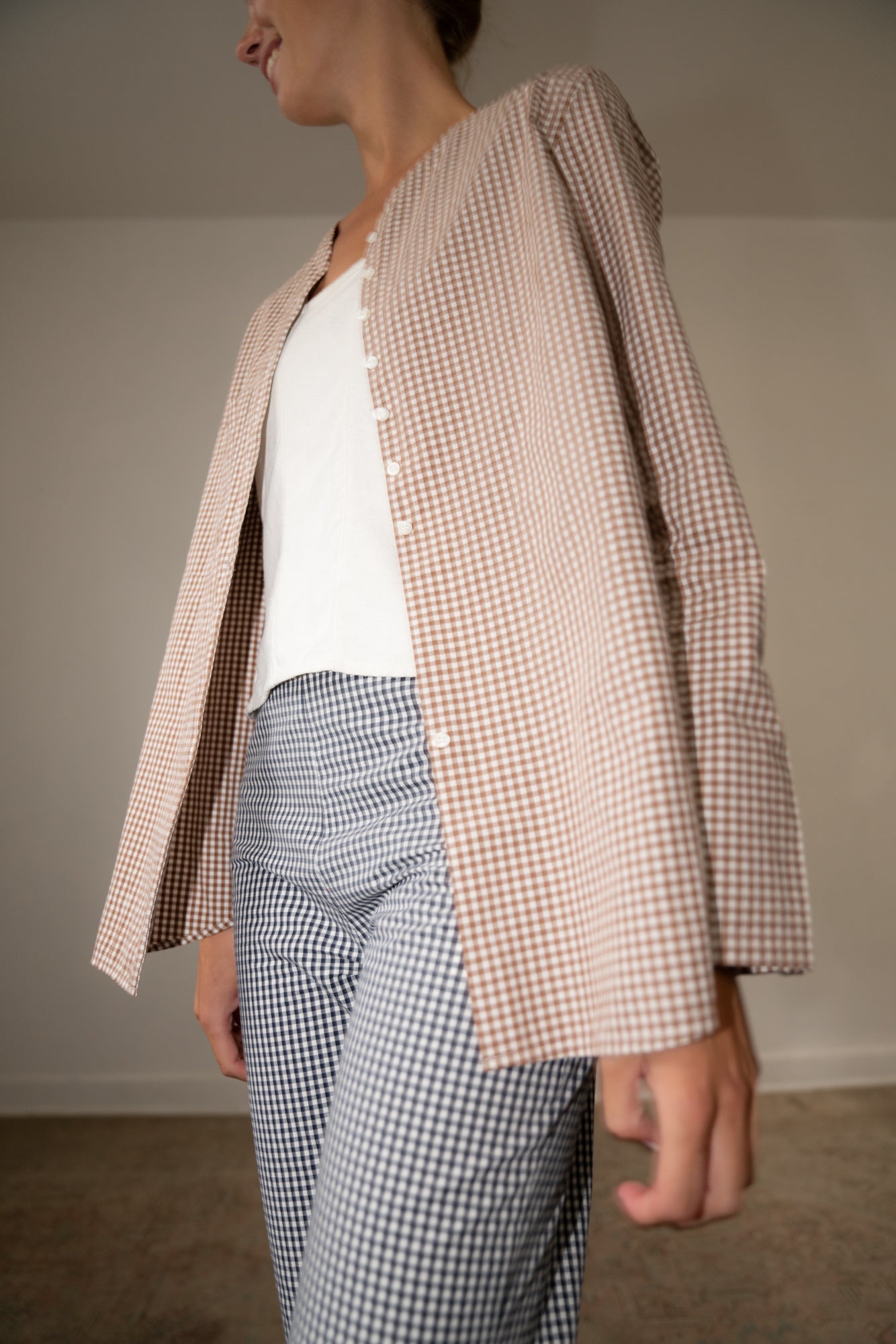 Zii Ropa Mari Shirt - Brown Gingham
