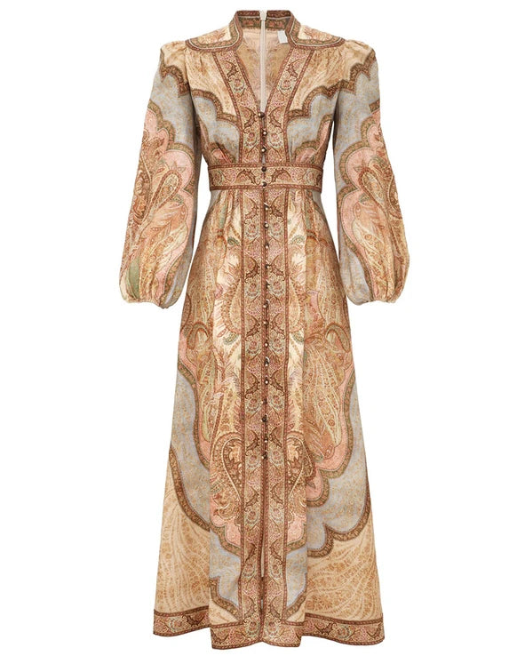 Zimmermann Wanderlust Plunge Midi Dress