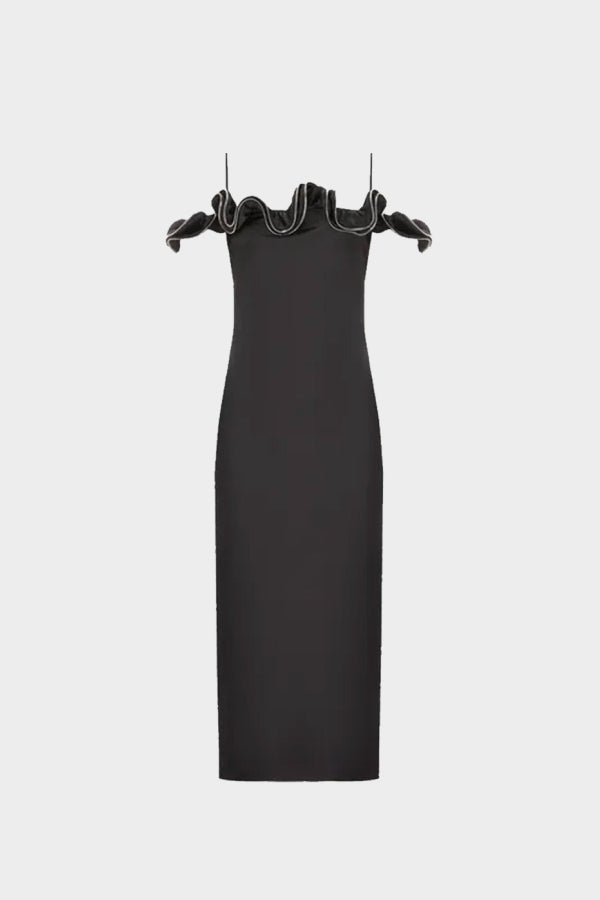 Coperni Zip Ruffle Dress - Black