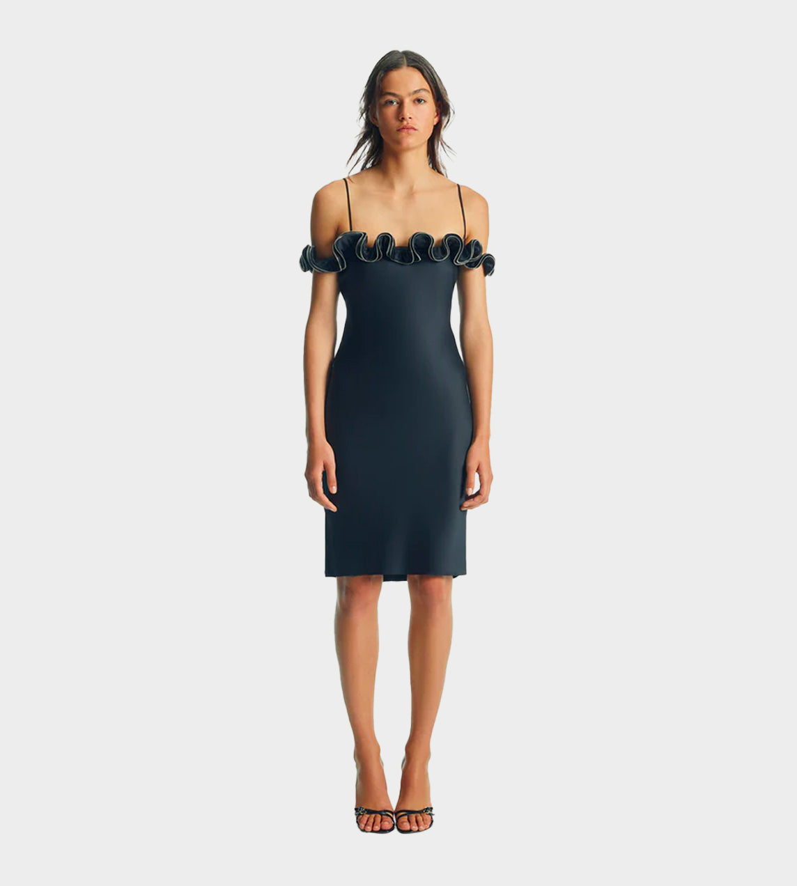 Coperni Zip Ruffle Dress - Black