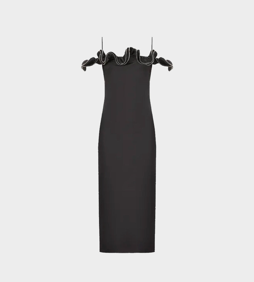 Coperni Zip Ruffle Dress - Black