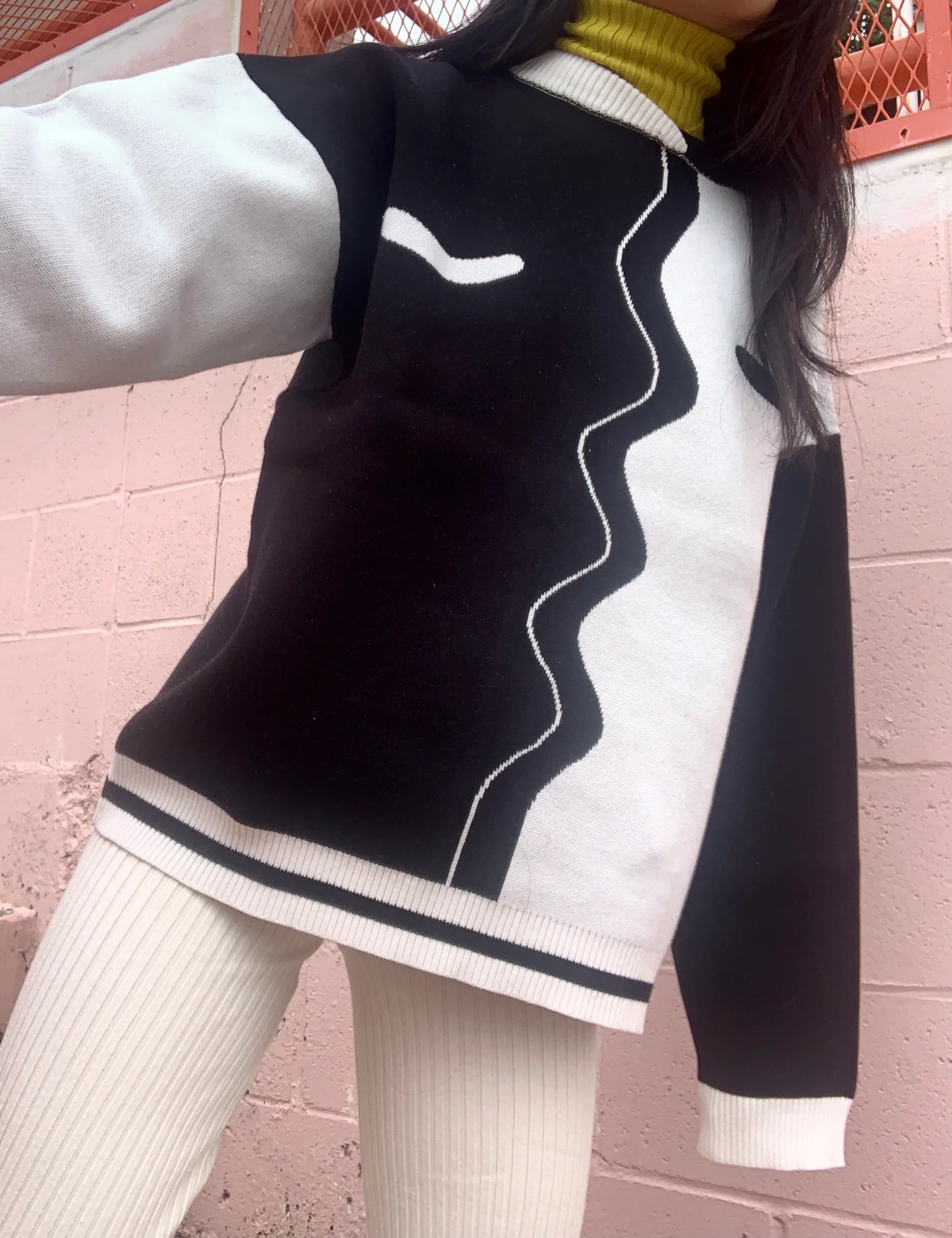 giu giu Bisou pullover - Creme/onyx