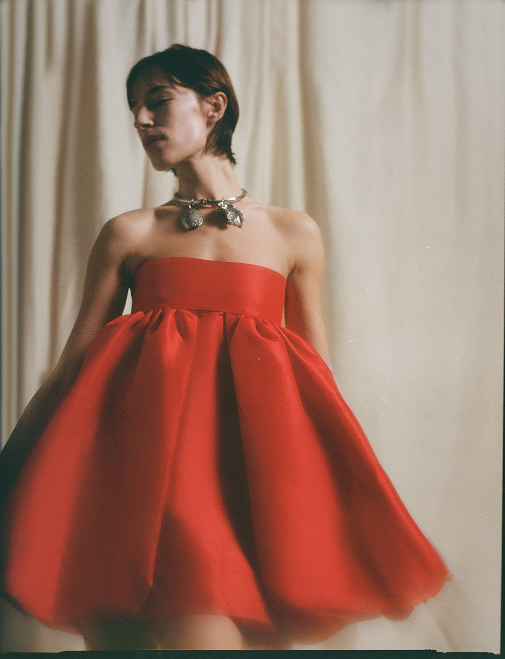 Luisa et La Luna Strapless Bubble Dress - Rouge