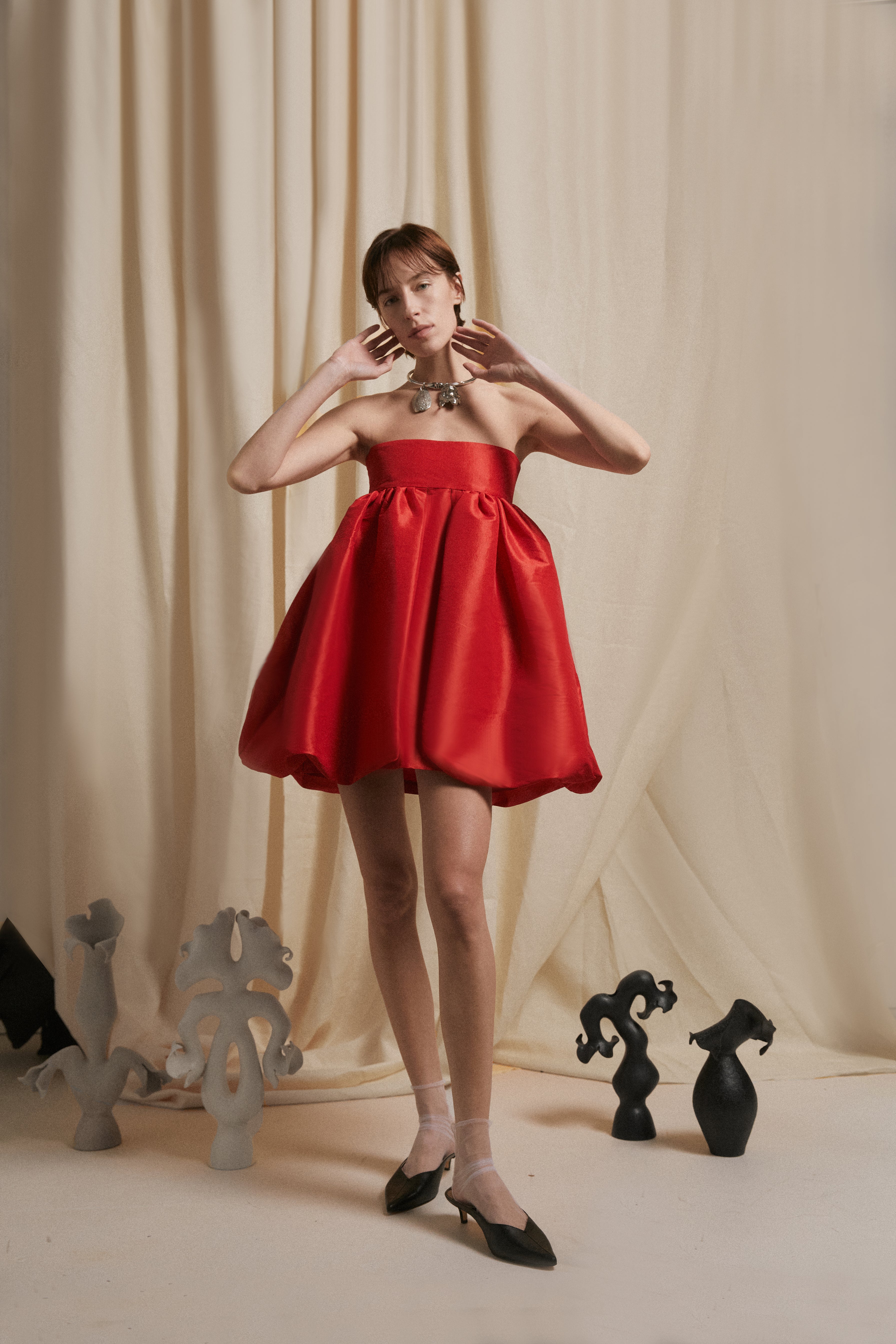 Luisa et La Luna Strapless Bubble Dress - Rouge