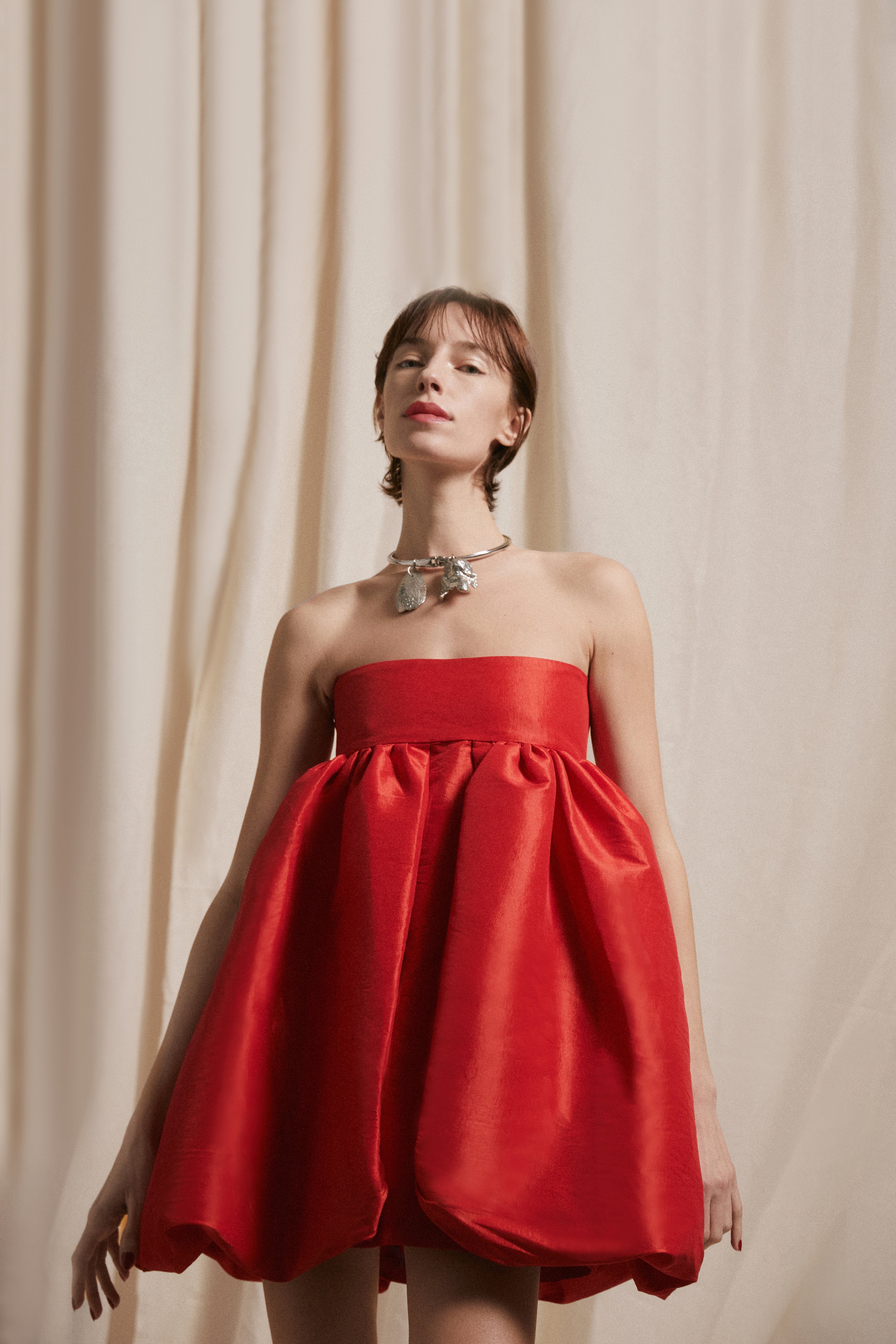 Luisa et La Luna Strapless Bubble Dress - Rouge