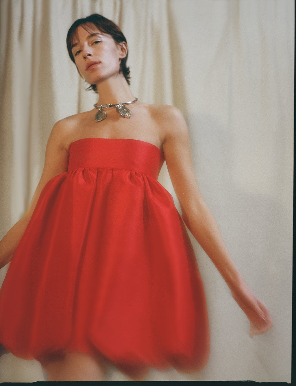 Luisa et La Luna Strapless Bubble Dress - Rouge