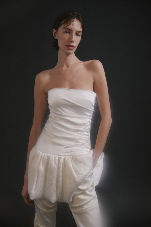Luisa et La Luna Satine Strapless Top - Blanc