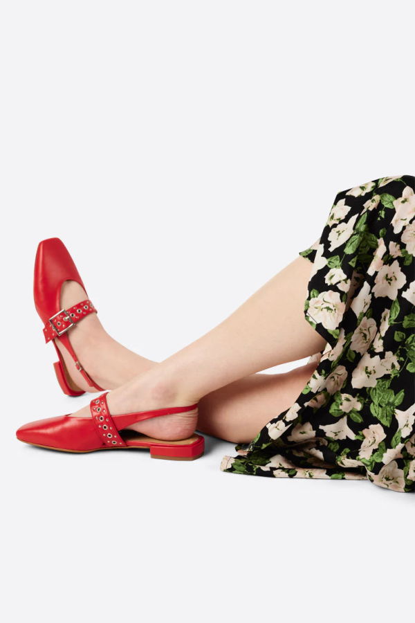 "INTENTIONALLY __________." Pearl Slingback - Cherry