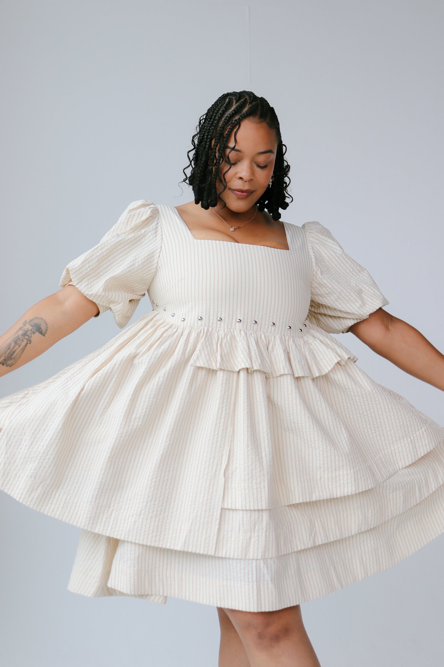 KkCo Rivet Cascade Dress