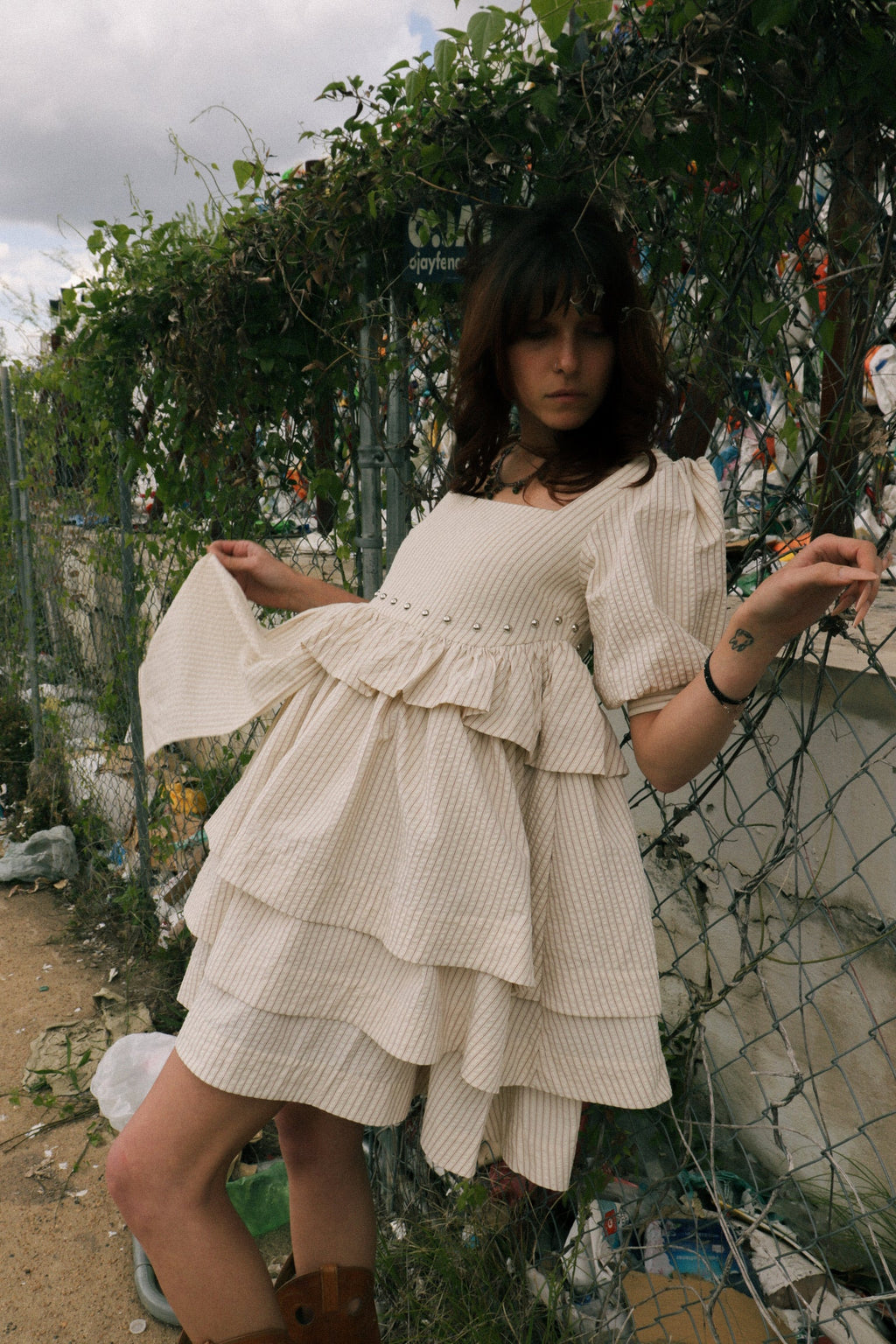 KkCo Rivet Cascade Dress