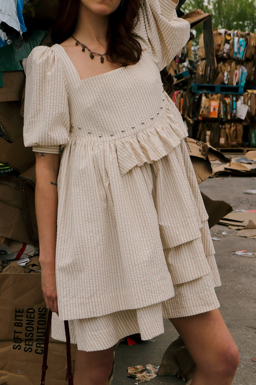 KkCo Rivet Cascade Dress