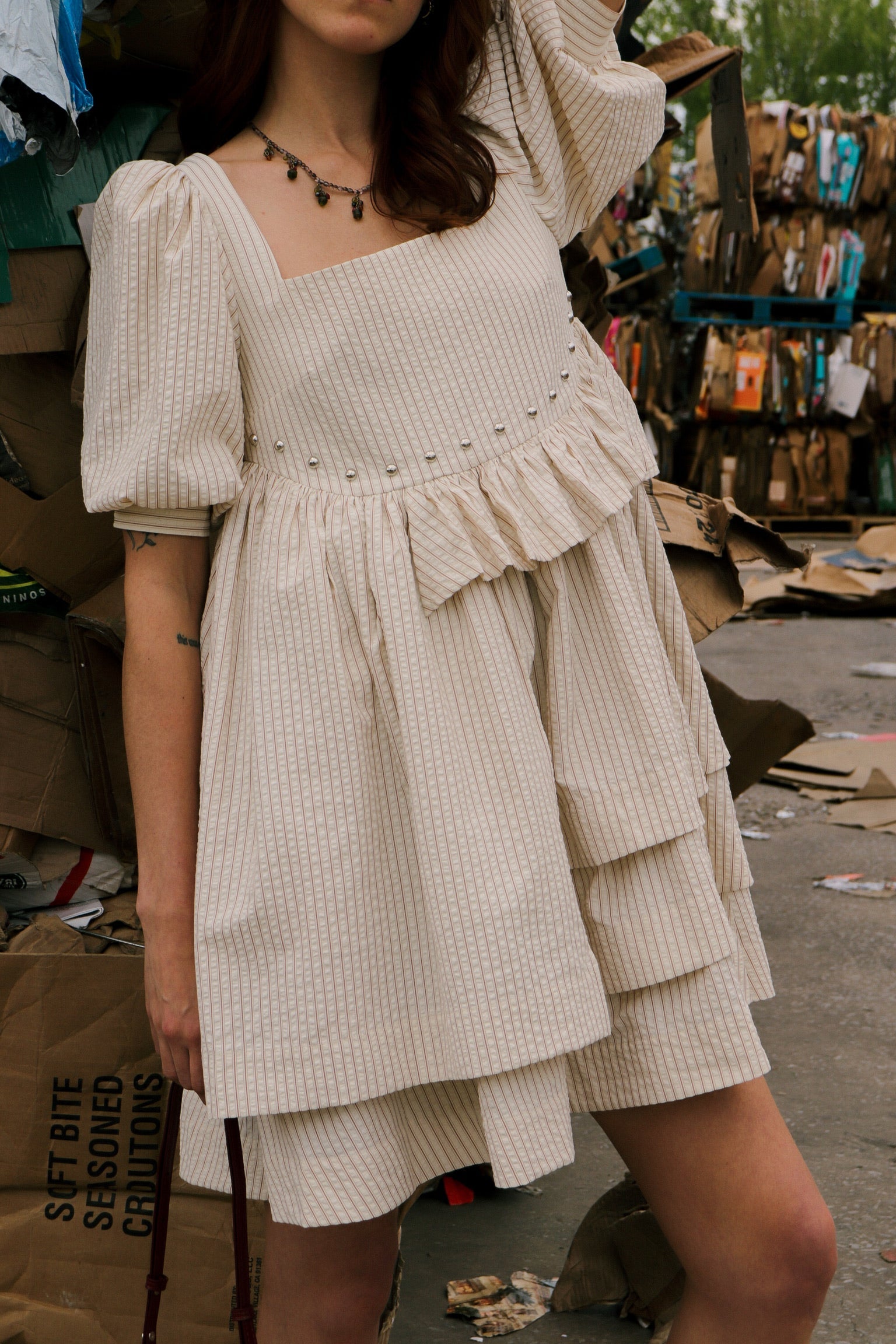 KkCo Rivet Cascade Dress