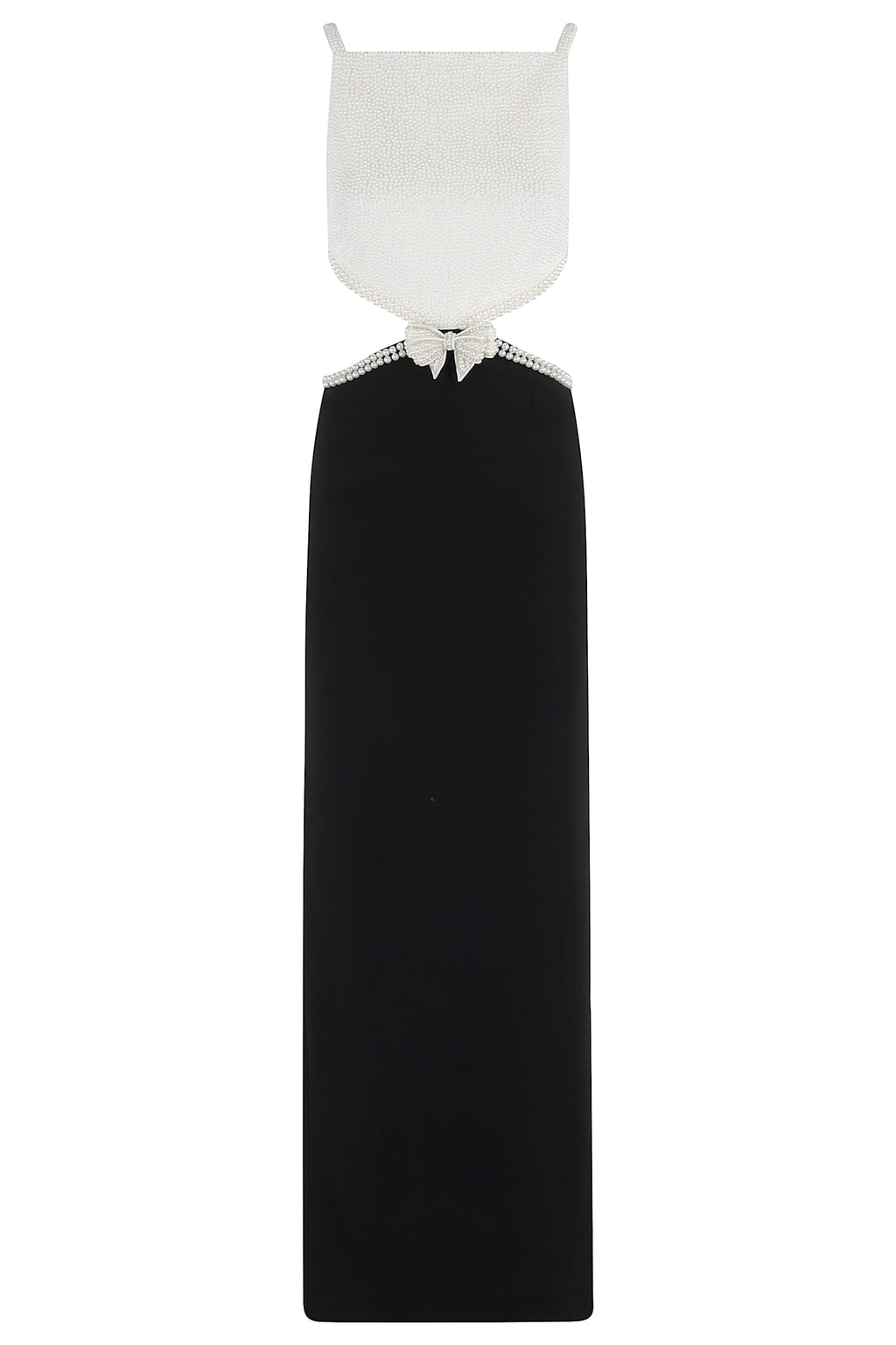 Self-Portrait Crepe Maxi Dress - Black White