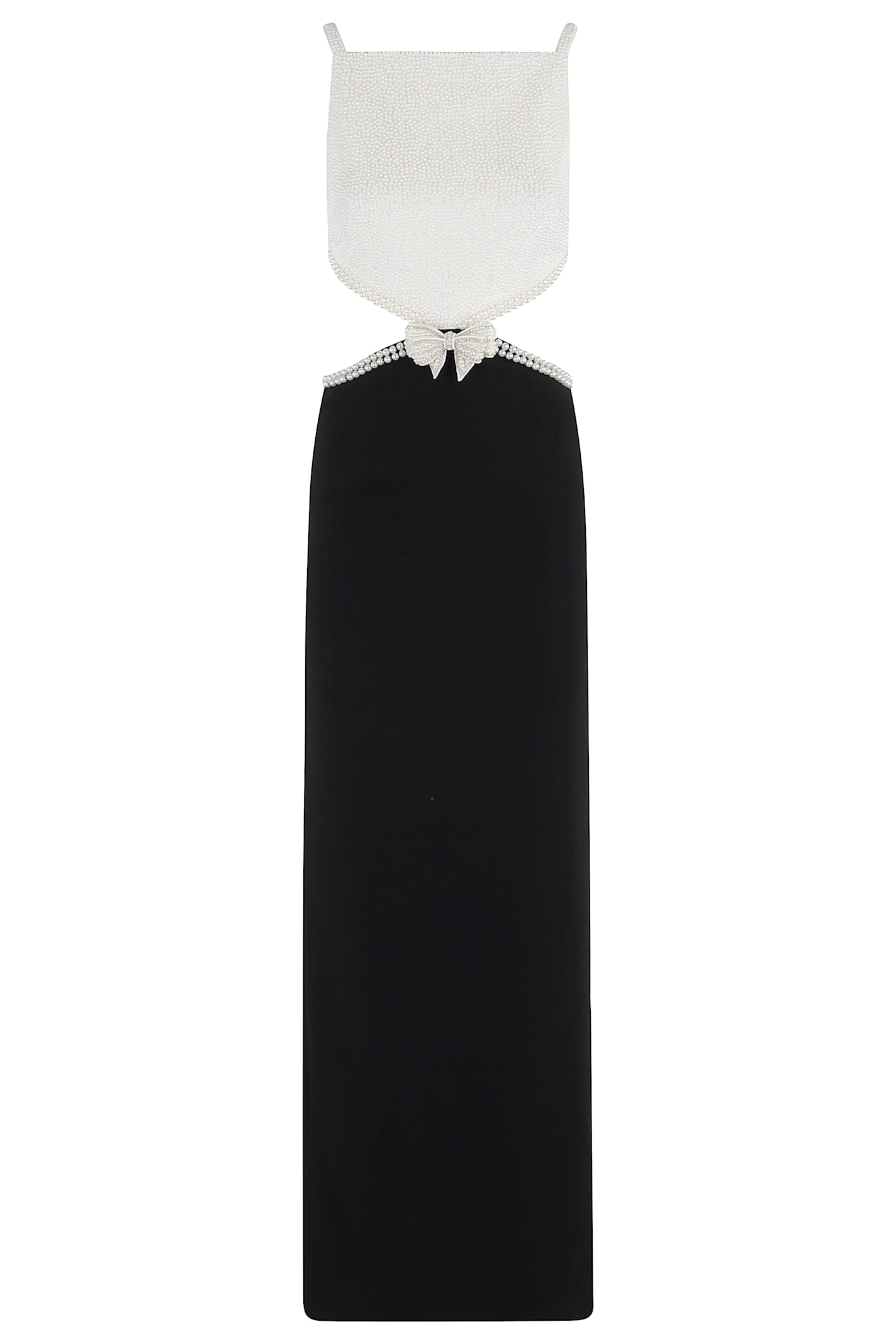 Self-Portrait Crepe Maxi Dress - Black White