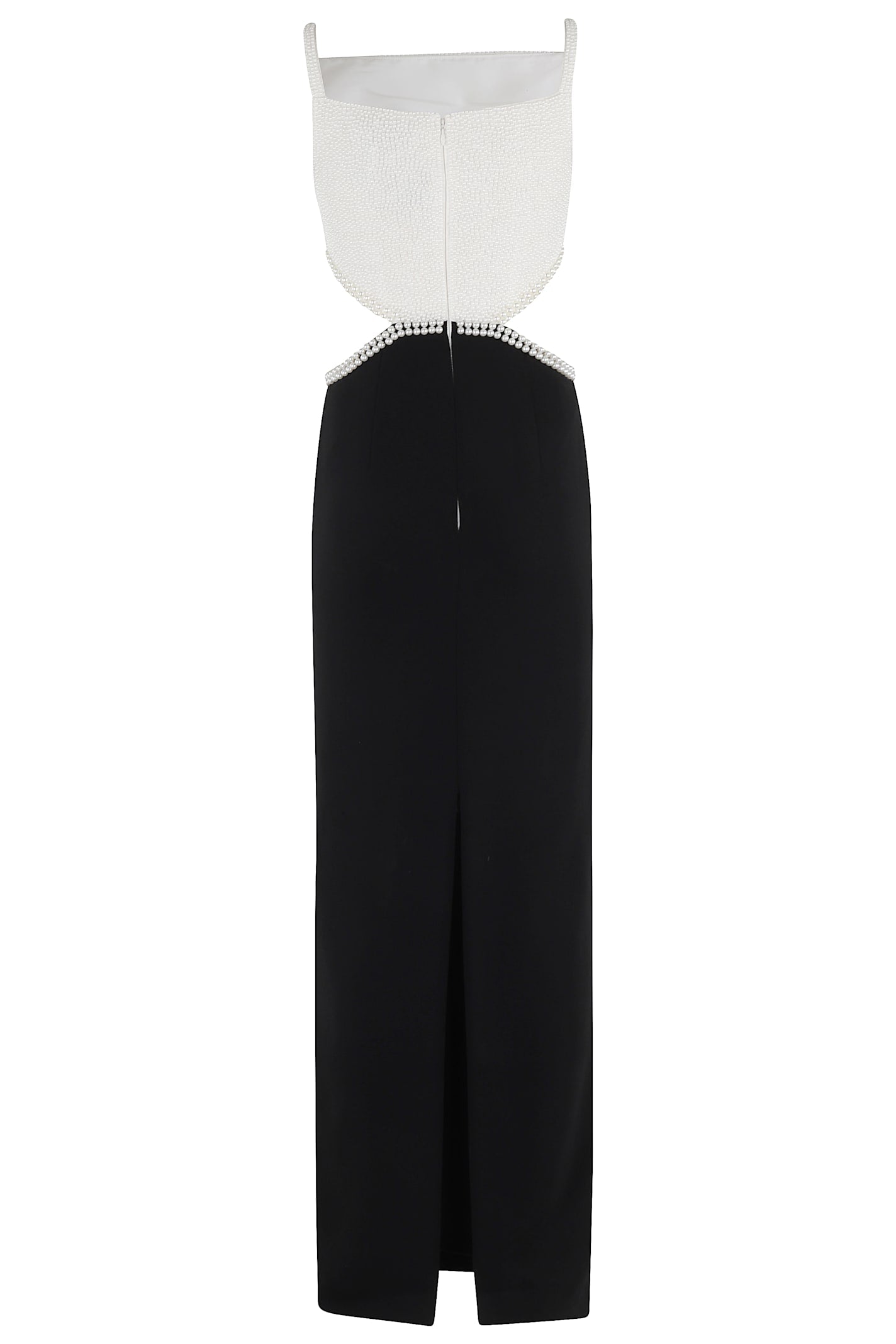 Self-Portrait Crepe Maxi Dress - Black White